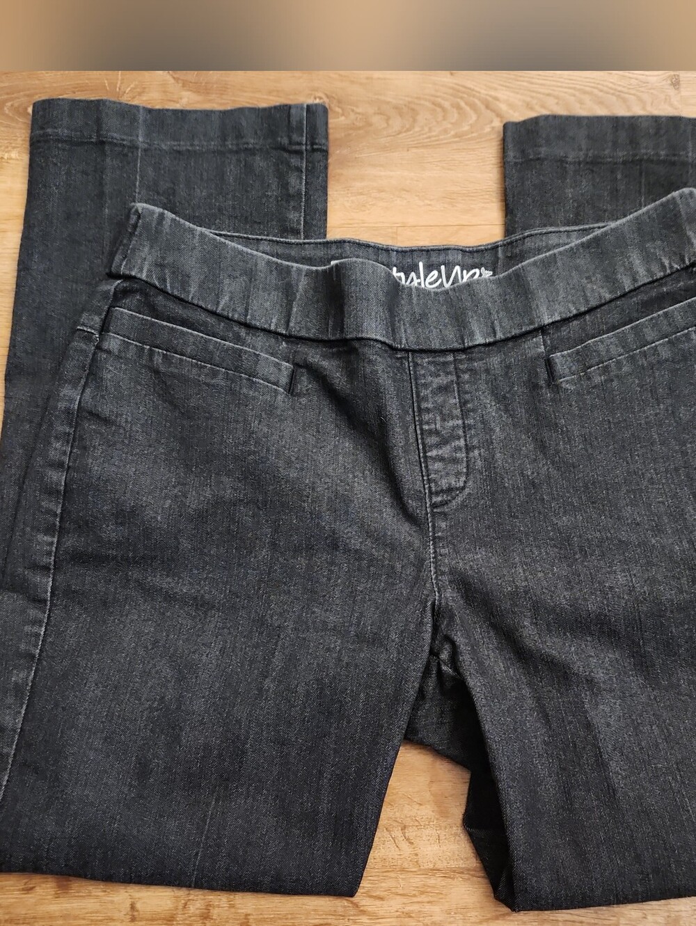 Lee Style Up Charcoal Wash Jeans Pull-On Comfort Waist Slimming Stretch